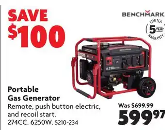 Home Hardware Portable gas generator offer