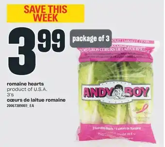 Valu-mart Cœurs de laitue romaine, 3's offer