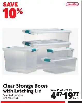 Home Hardware Clear storage boxes with latching lid offer