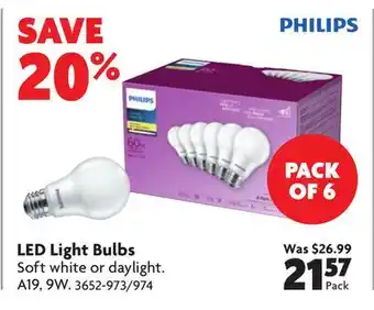 Home Hardware Led light bulbs offer