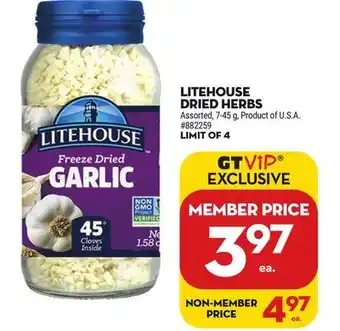 Giant Tiger Litehouse dried herbs offer