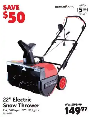 Home Hardware 22 electric snow thrower offer
