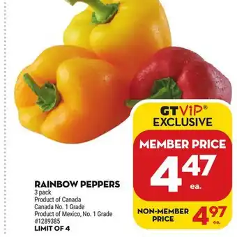 Giant Tiger Rainbow peppers offer