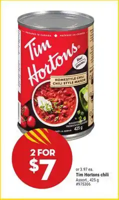 Giant Tiger Tim hortons chili offer