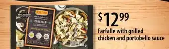 Chalo FreshCo Farfalle with grilled chicken and portobello sauce offer
