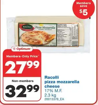 Wholesale Club Racolli pizza mozzarella, 2.3 kg offer
