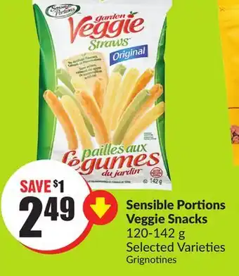 FreshCo Sensible portions veggie snacks 120-142 g selected varieties offer