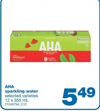 Wholesale Club Aha sparkling water, 12 x 355 ml offer