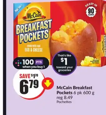 FreshCo Mccain breakfast pockets 6 pk 600 g offer