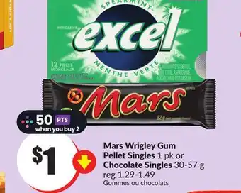 FreshCo Mars wrigley gum care pellet singles 1 pk or chocolate singles 30-57 g offer