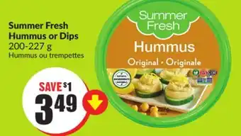 FreshCo Summer fresh hummus or dips 200-227 g offer