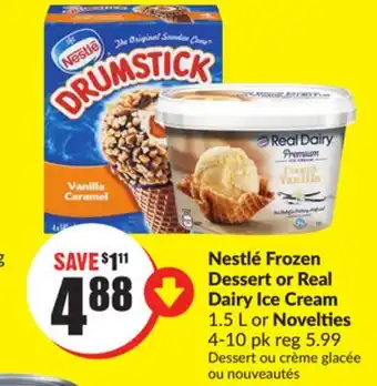 FreshCo Nestlé frozen dessert or real dairy ice cream 1.5 l or novelties 4-10 pk offer