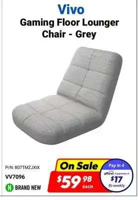 Factory Direct Vivo gaming floor lounger chair - grey offer