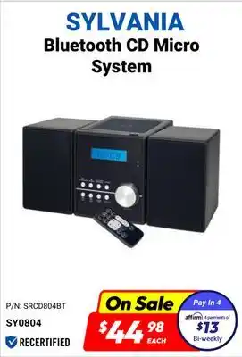 Factory Direct Sylvania bluetooth cd micro system offer