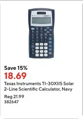 Staples Texas instruments ti-30xiis solar 2-line scientific calculator, navy offer