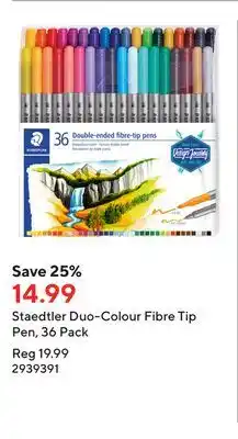 Staples Staedtler duo-colour fibre tip pen, 36 pack offer