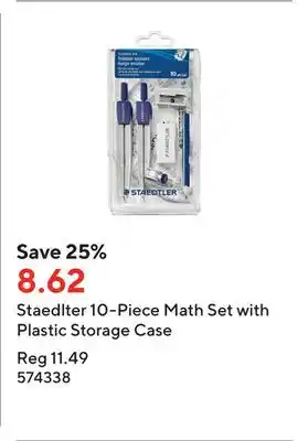 Staples Staedlter 10-piece math set with plastic storage case offer