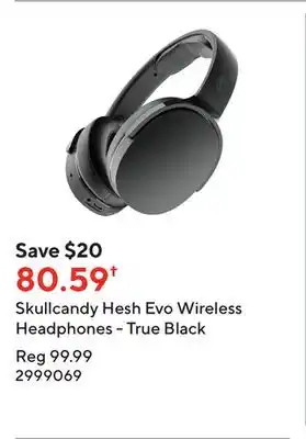 Staples Skullcandy hesh evo wireless headphones - true black offer