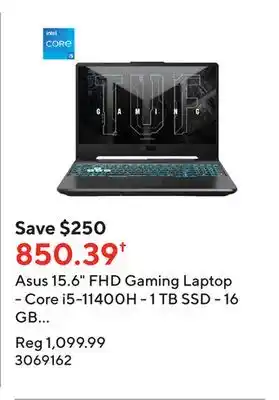 Staples Asus 15.6 fhd gaming laptop - core i5-11400h - 1 tb ssd - 16 gb ram - windows 11 home - graphite black offer