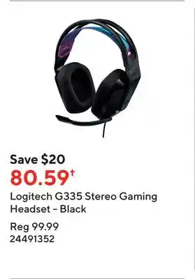 Staples Logitech g335 stereo gaming headset - black offer