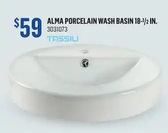 Canac Tassili alma porcelain wash basin 18-1/2 in offer