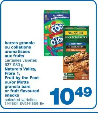 Wholesale Club Barres granola ou collations aromatisées aux fruits, 637-980 g offer