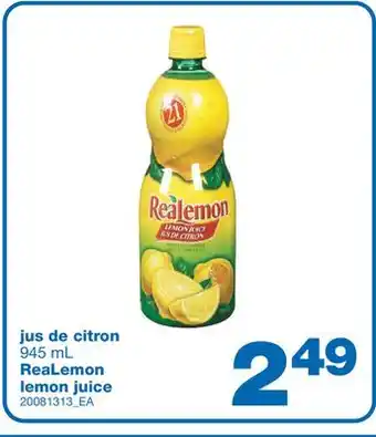 Wholesale Club Jus de citron realemon, 945 ml offer