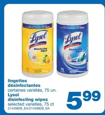Wholesale Club Lingettes désinfectantes lysol, 75 un offer