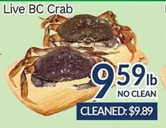 Oceans Fresh Food Market Live BC Crab offer
