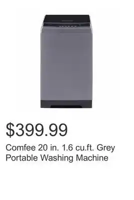 Costco Comfee 20 in. 1.6 cu.ft. grey portable washing machine offer