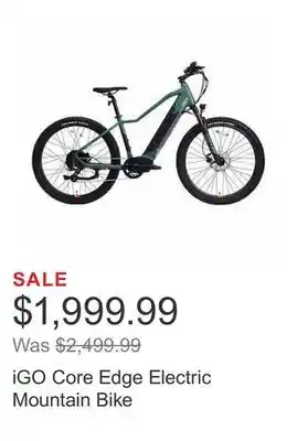 Costco Igo core edge electric mountain bike offer