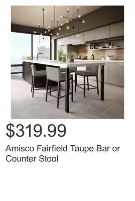 Costco Amisco fairfield taupe bar or counter stool offer