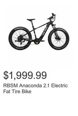 Costco Rbsm anaconda 2.1 electric fat tire bike offer