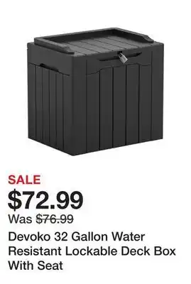Wayfair Devoko 32 gallon water resistant lockable deck box with seat offer
