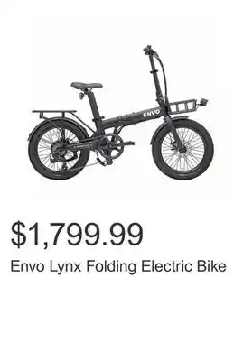 Costco Envo lynx folding electric bike offer