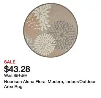 Bed Bath & Beyond Nourison aloha floral modern, indoor/outdoor area rug offer