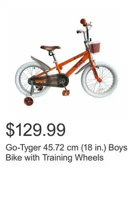 Costco Go-tyger 45.72 cm (18 in.) boys bike with training wheels offer