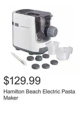 Costco Hamilton beach electric pasta maker offer