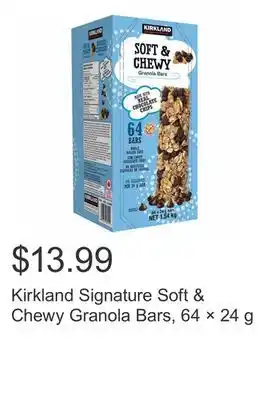Costco Kirkland signature soft & chewy granola bars, 64 × 24 g offer