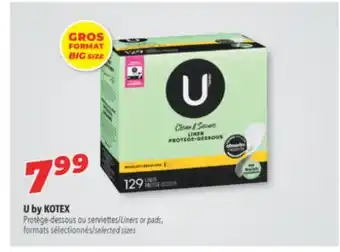 Familiprix U by kotex liners or pads offer
