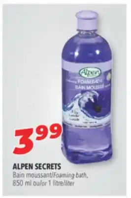Familiprix Alpen secrets foaming bath offer
