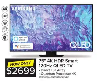 Leon's Samsung 75 qled 4k smart tv - qn75q80cafxzc offer