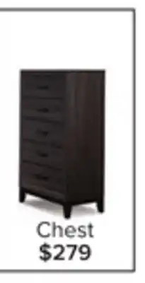 Leon's Fog 5 drawer chest - grey, black offer