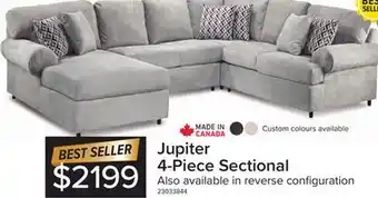 Leon's Jupiter 4-piece sectional with left-facing chaise - ash grey offer