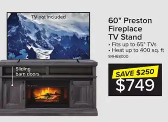 Leon's 60 preston fireplace tv stand offer