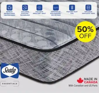 Leon's Sealy essentials mya plush queen mattress offer