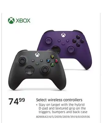 The Source X-box select wireless controllers offer