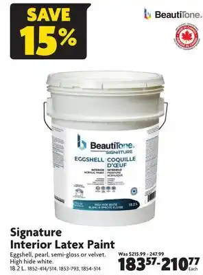 Home Hardware Signature interior latex paint offer