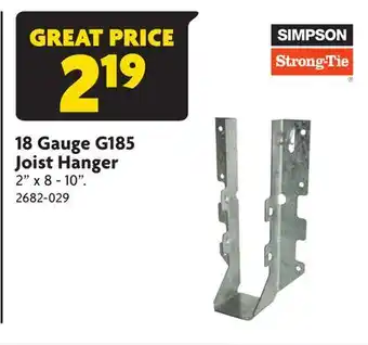 Home Hardware 18 gauge g185 joist hanger offer