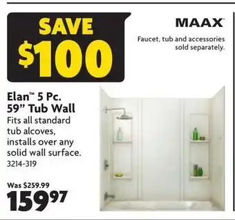Home Hardware Elan 5 pc. 59 tub wall offer